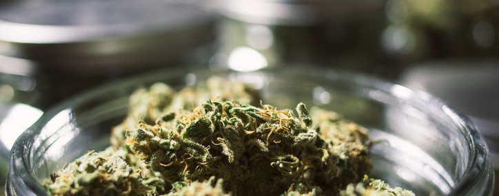Close Up Marijuana Buds in Glass Jar with Blurry Background.jpg